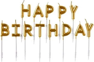 Immagine prodotto di Candeline dorate per torta di compleanno, 13 pezzi