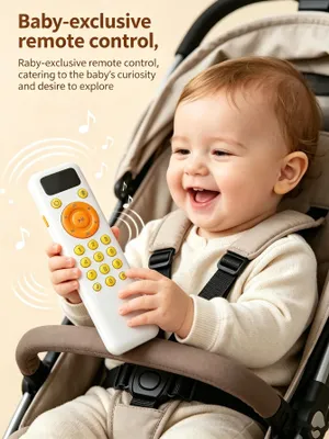 Produktbild von Baby-Fernbedienung als Spielzeug, elektrisches Lernspielzeug mit Musik und Licht, Sensorik- und Imitationsspielzeug für Babys