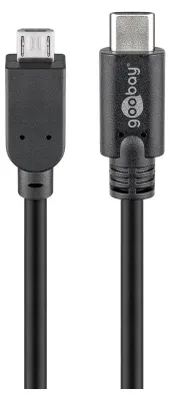 Immagine prodotto di Goobay 67993 Cavo USB 2.0 1 m Micro-USB B USB C Nero