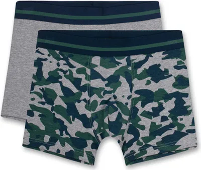 Produktbild von s.Oliver Jungen Hipshorts - 2er Pack, Pants, Unterhose, Baumwolle Stretch Grau/Blau/Grün 164