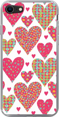 Produktbild von MuchoWow® Handyhülle Schutzhülle Hülle für Telefoonhoesje iPhone 8 Mädchen - Herz - Liebe - Muster - Mädchen - Kinder - Kinder - Kind Silikon Softcase Handy Hülle - Schutzhaube