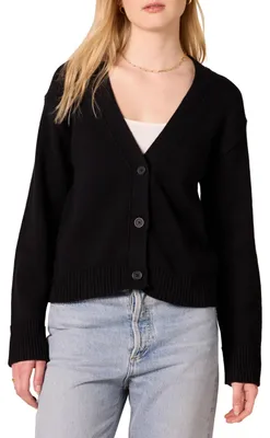 Produktbild von A. Essentials Damen Mittelschwerer Relaxed-Fit-Cardigan-Pullover, Schwarz, X