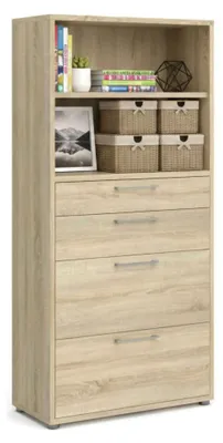 Produktbild von Kommode Ciudad, Wohnzimmerbuffet, Wohnzimmer-Sideboard, Moderne Küchen-Speisekammer, 89x40 h186 cm, Eiche