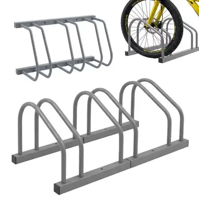 Produktbild von 3-fach Fahrradständer aus Stahl für Reifen bis 6,5 cm – Grau