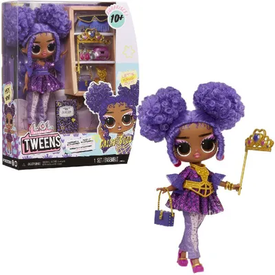 A doll and its packaging are shown side-by-side.