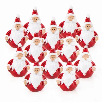 Produktbild von 12 Mini Nikolaus kleines Geschenk Weihnachtsmann rot weiß 4cm