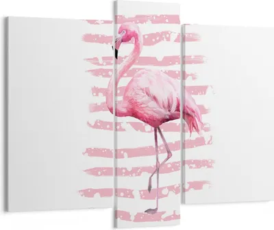 Produktbild von Bild auf Leinwand - Leinwandbild - Flamingo Vogel Wasser - 95x80cm - Wand Bild - Wanddeko - Leinwanddruck - Bilder - Kunstdruck - Wanddekoration - Leinwand bilder - Wandkunst - CB95x80-3938