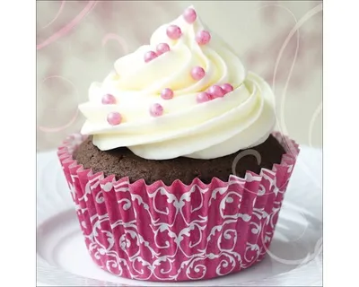 Produktbild von Glasbild Rosa Muffin I 20x20 cm