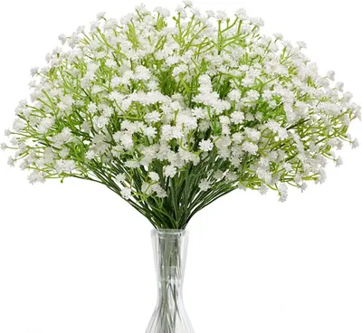 Produktbild von MODFU Künstliche Schleierkraut Blumen Weiß 10 Stück, Gypsophila Kunstblumen Hochzeit Deko, weiße künstliche Blumen für Zuhause und Event