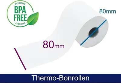 Produktbild von Thermorolle - 80 80 25 (B/D(max.)/K) weiss, 72m, 55g, 50Rollen/VPE