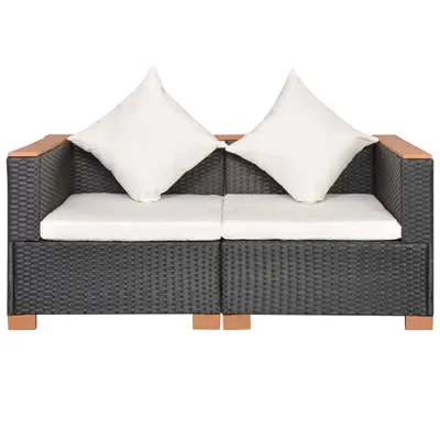 Obrázok produktu pre vidaXL Záhradná pohovka Poly Rattan Black