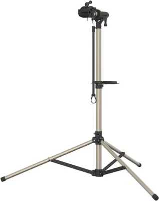 Immagine prodotto di Supporto per bicicletta a 360° con morsetto girevole, altezza regolabile da 120 a 165 cm e contenitore per attrezzi