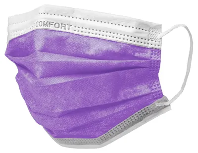 Produktbild von MED-COMFORT Mundschutz 3-lg. TYP IIR - lila | Box (50 Stück)