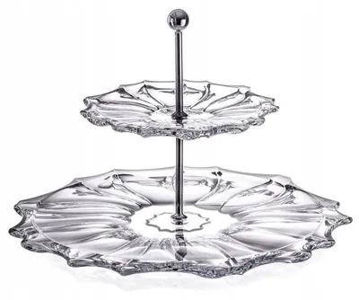 Produktbild von Bohemia Plantica Kristall zweistöckige Etagere 35,5 cm