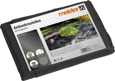 Produktbild von MEISTER Antiunkrautvlies, verhindert Unkrautwachstum, 5x1,5m