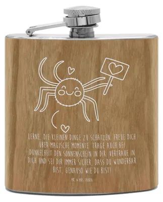 Produktbild von Mr. & Mrs. Panda feldflasche Spinne Agathe Motivation - Transparent - Geschenk, edelstahl flachmann, Outdoor, Vertrauen, Glück, Liebe, Hip Flask, Dankeschön