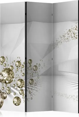 Produktbild von 3-teiliger Doppelseitiger Vlies Paravent - Diamond Corridor 135x172 cm 3D a-A-0188-z-b