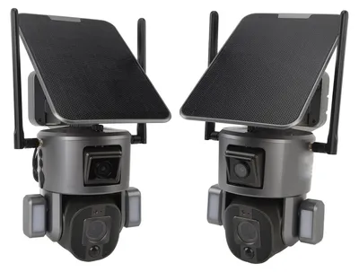 Obrázok produktu pre 4K 8MP solárna vonkajšia bezpečnostná kamera s dvojitým objektívom, 4G, inteligentná AI, Wi-Fi, 20-násobný zoom, hlasová interkomová funkcia, diaľkové monitorovanie