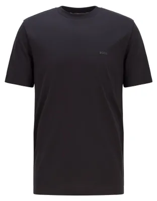 Produktbild von Hugo Boss Herren T-Shirt mit kleinem Logo aus Baumwolle und Rundhalsausschnitt, Basic Black, XX-Large