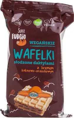 Image de Gaufres au cacao et à la crème de noix, sucrées aux dattes(4 x 30 g) 120 g - ME GUSTO (SUPER FUDGIO)