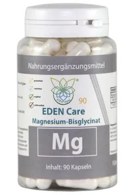 Produktbild von VITARAGNA® Magnesium-Bisglycinat – Magnesium Kapseln 100 mg elementares Magnesium pro Kapsel – höchste Bioverfügbarkeit – vollständig umgesetzt – 90 Kapseln – Ohne Magnesiumstearat