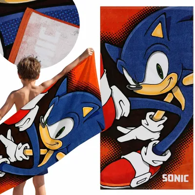 Produktbild von Sonic Buntes, schnell trocknendes Strand- und Badetuch, 100% Baumwolle, 70x140 cm