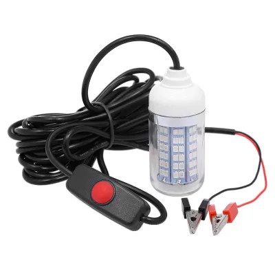 Image de Lampe sous-marine LED 12 V 15 W pour la pêche – Lampe pour appâts avec câble de 9 m et clip pour batterie
