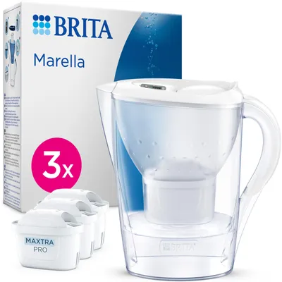 Produktbild von Brita Marella Wasserfilter-kanne Mit 3 Maxtra Pro Pure Performance Filterkartuschen Durchsichtig  Durchsichtig One Size