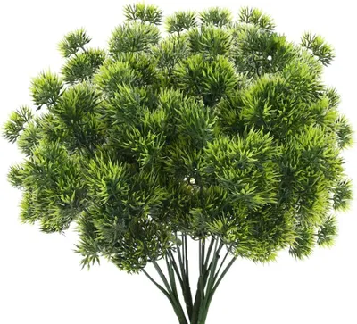 Image de Branches artificielles, branches de pin artificielles, plantes d'été artificielles, plantes vertes artificielles pour l'intérieur et l'extérieur, printemps, balcon, jardin, véranda, décoration de pot, 30 cm