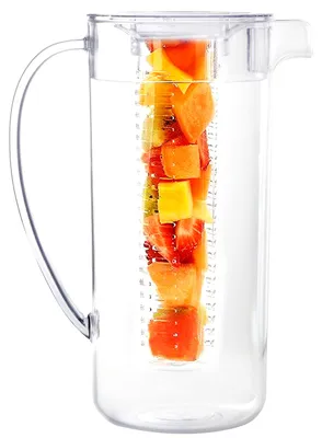 Image de Solidchoice - Carafe en plastique de 2 litres avec couvercle et filtre, idéale pour le thé glacé et les limonades