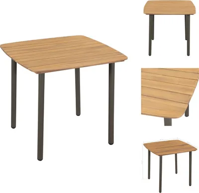 Obrázok produktu pre vidaXL Konferenčný stolík 80x80x72 cm z masívneho dreva akácie a ocele - Záhradné stoly