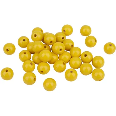 Immagine prodotto di Meyco 30 perle di legno 12 mm in giallo resistenti al sudore e alla saliva Buchholz