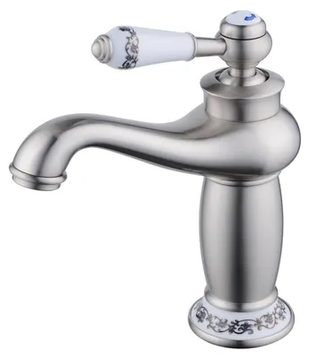 Zdjęcie produktu dla Bateria umywalkowa, jednouchwytowa, szczotkowane nikiel, korpus mosiężny, głowica ceramiczna