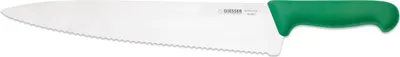 Produktbild von Giesser Messer Küchenmesser Kochmesser mittelspitz breit scharf - 31cm Wellenschliff 6mm grün