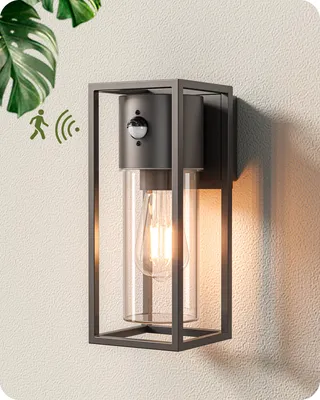 Produktbild von EDISHINE Wandlampe Innen/Außen mit Bewegungsmelder, Moderne Wandleuchte E27, Anthrazit