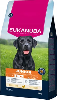 Productafbeelding van EUKANUBA Junior Large droogvoer, rijk aan vers kippenvlees, 15 kg