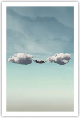 Produktbild von Poster - Poster ohne Rahmen - Wolken Hängematte Ruhe - 61x91,5 cm - Wand Bild - Wanddeko - Wandbilder - Kunstposter - Wandposter - Bilder - Kunstdruck - Wanddekoration - Wandbild - P2XPA61x91-4373