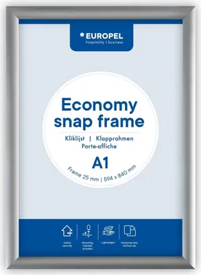 Obrázek produktu pro EUROPEL 355091 Rámeček na plakáty EUROPEL Economy, DIN A1, 25 mm, stříbrný elox