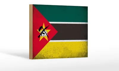 Produktbild von Holzschild Flagge Mosambik 18x12cm Flag Mozambique Vintage Dekoration