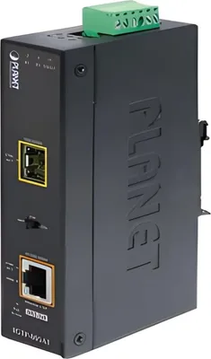 Immagine prodotto di PLANET IP30 10/100/1000T to SFP Gbit Conv. with PoE