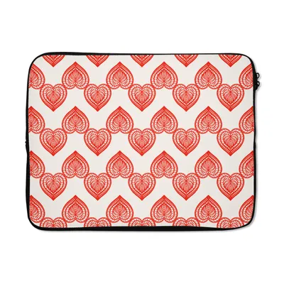 Produktbild von MuchoWow® Laptop Hülle 17 Zoll Laptoptasche Herz - Valentinstag - Geschenk - Zipper - Schutzabdeckung
