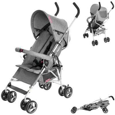 Image de Poussette pour bébé, légère, pliable, de couleur GRIS