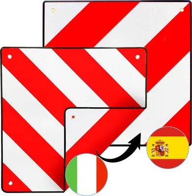 Produktbild von TolleTour Výstražná značka Auto Camper Španielsko a Taliansko Príves Karavan 2 v 1 50x50cm