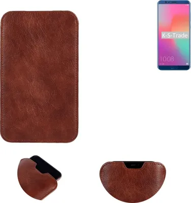 Produktbild von K-S-Trade Schutzhülle Handyhülle kompatibel mit Huawei Honor View10 Handytasche Kunstleder Sleeve in braun