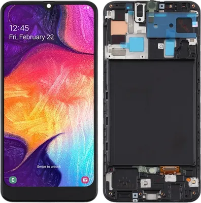 Produktbild von LCD displej a dotykové sklo, náhradní displej pro Samsung Galaxy A50 (SM-A505) (OLED) s rámečkem, náhradní díly pro smartphone