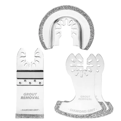 Produktbild von 4 Stück Diamant Multitool Sägeblätter, Oszillierende Segmentsägeblätter für Multifunktionswerkzeug, Zubehör Set für Fliesen, Mörtel & Fugen