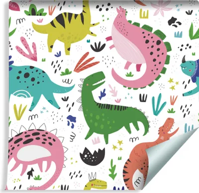 Obrázok produktu pre 10m VLIES WALLPAPER rolka detská izba farebné dinosaury príroda XXL