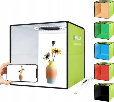 Zdjęcie produktu dla PULUZ NAMIOT BEZCIENIOWY LED 30x30 30cm + Tła 10W