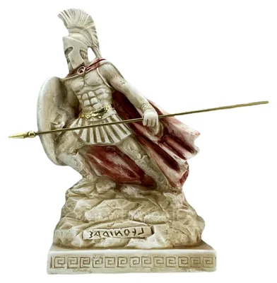 Produktbild von Skulptur von Leonidas aus Steinguss, antiker griechischer Krieger