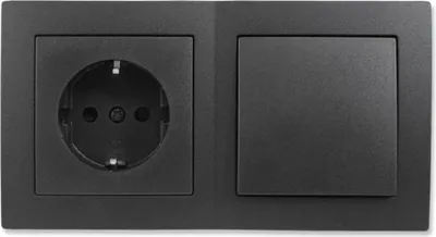 Produktbild von Schalter und Steckdosen Set McPower Flair ''Tür 2-fach'' 3-teilig, anthrazit